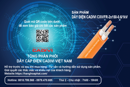 dây điện chống cháy cxv/fr 2x150-2