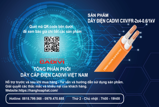 dây điện chống cháy cxv/fr 2x4-2