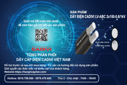 Dây điện cadivi LV-ABC 2x150-2