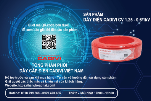 Dây điện Cadivi cv1.25 đỏ 1