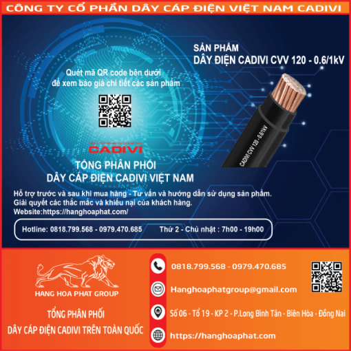 dây điện CADIVI CVV 120-1