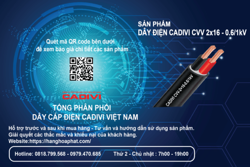 Dây điện CADIVI CVV 2x16-1