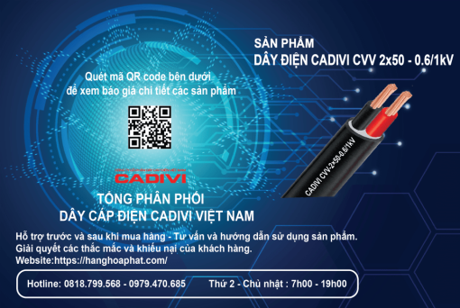 Dây điện CADIVI CVV 2x50-2