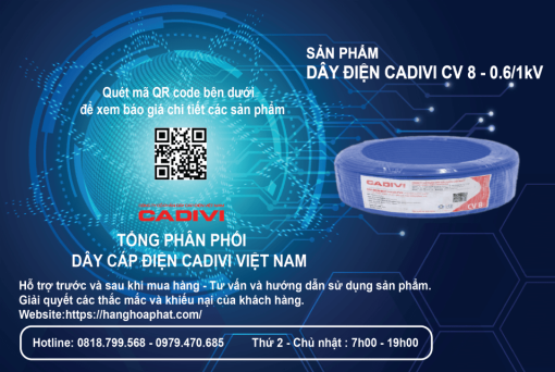 Dây điện Cadivi CV 8 xanh