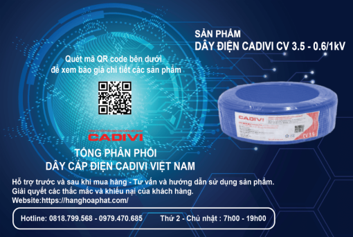 Dây điện cadivi cv 3.5 xanh