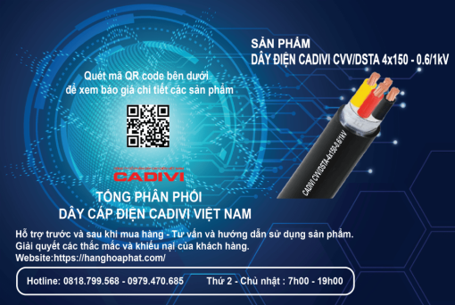 Dây điện CADIVI CVV/DSTA 4x150-2