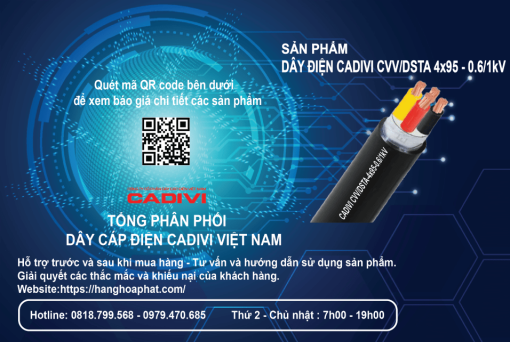 Dây điện CADIVI CVV/DSTA 4x95-2