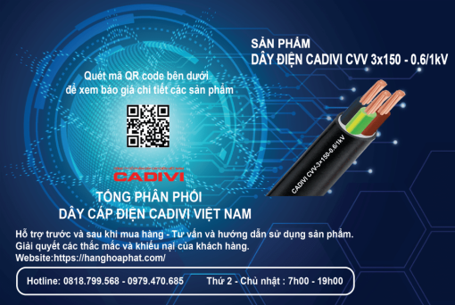 Dây điện CADIVI CVV 3x150-2