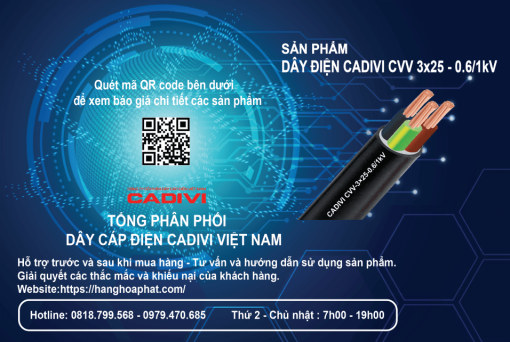 Dây điện CADIVI CVV 3x25-2