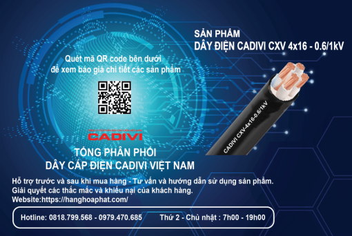 dây điện Cadivi CXV4X16-2