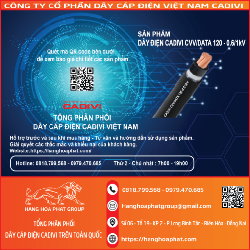 Dây điện CADIVI CVV/DATA 120-1