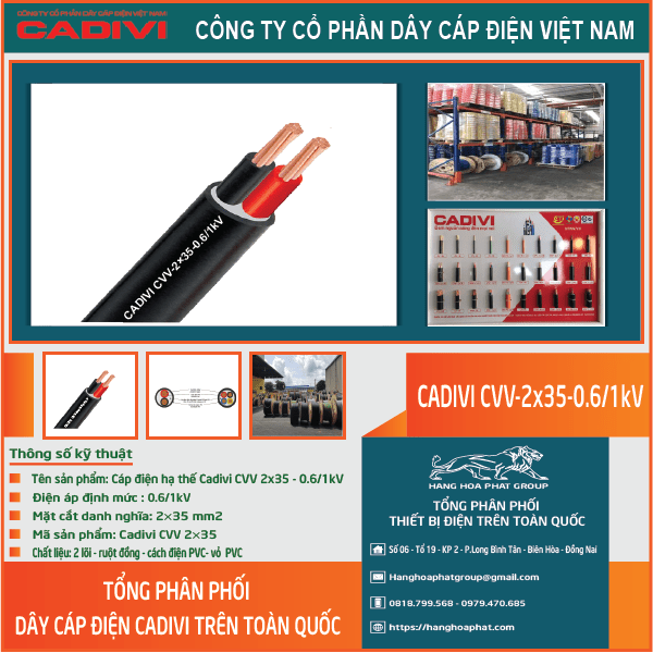 CADIVI CVV 2x35