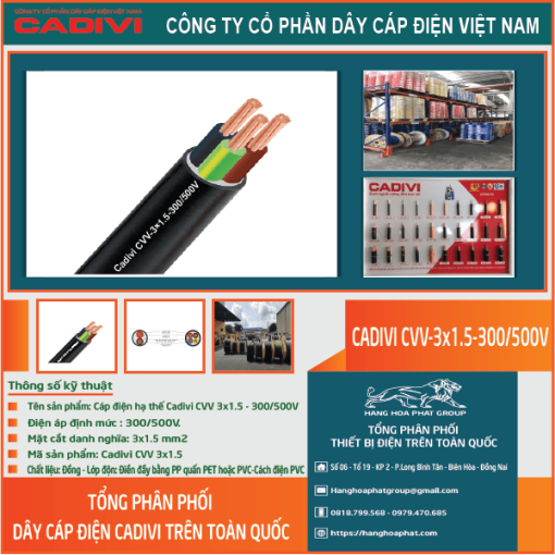 CADIVI CVV 3x1.5