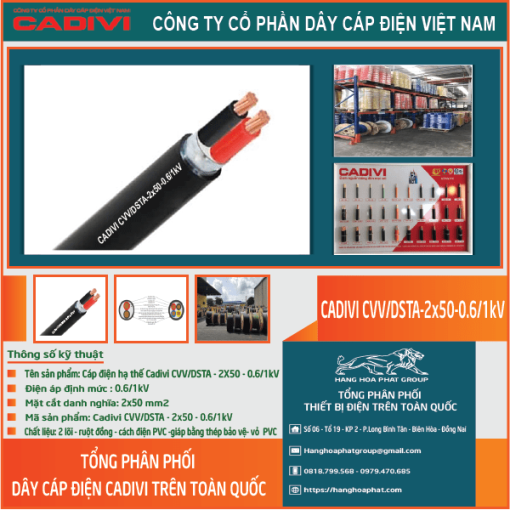 CADIVI CVV/DSTA 2x50