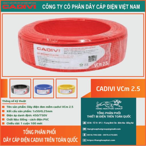 Cadivi VCm 2.5 đỏ