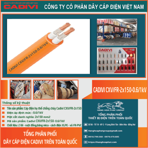 CADIVI CXV/FR 2x150