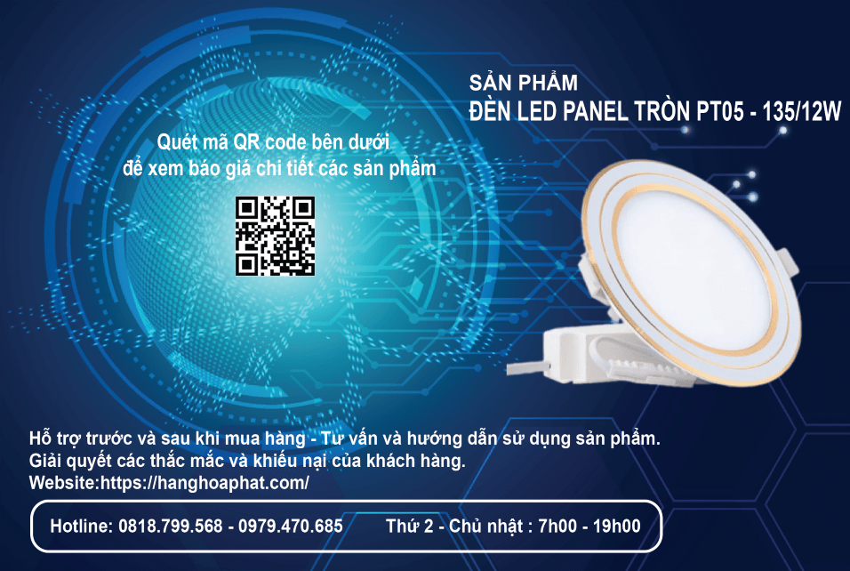 Đèn led panel tròn PT05 135-12W G 1