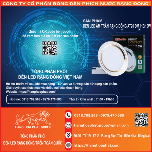 Đèn led âm trần Rạng Đông AT20 2