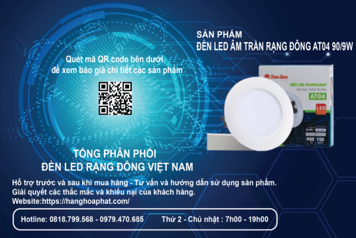 đèn led âm trần rạng đông AT04-90-9w 3