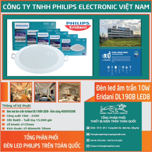 Đèn âm trần Philips Eridani DL190B-10W