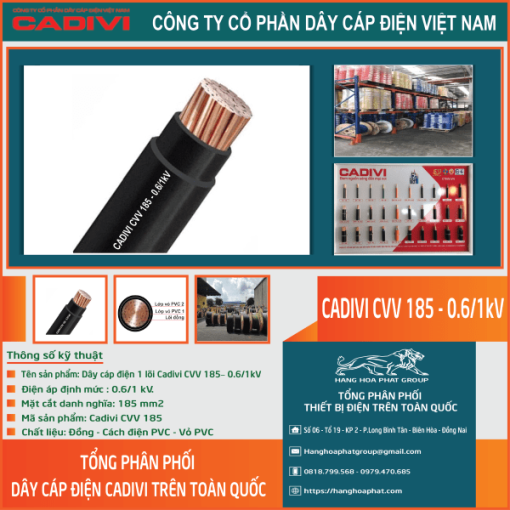 Dây điện CADIVI CVV 185