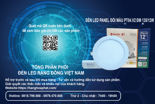 Đèn LED Rạng Đông PT04V2 ĐM 135/12W 3