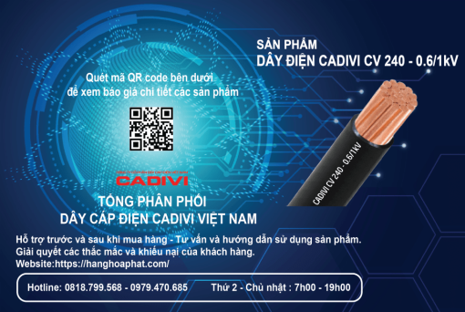 Dây điện Cadivi CV240-2