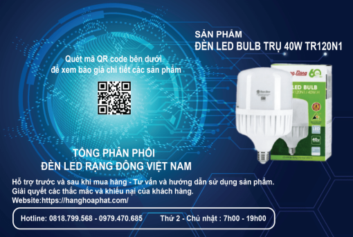 Bóng đèn Rạng Đông BULB Trụ 40W 3