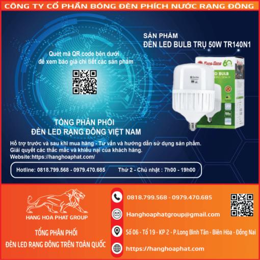 Bóng đèn Rạng Đông BULB Trụ 50W 1