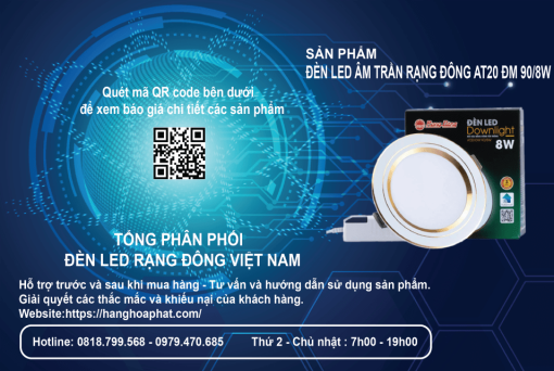 Đèn led âm trần Rạng Đông AT20 90-8w 5