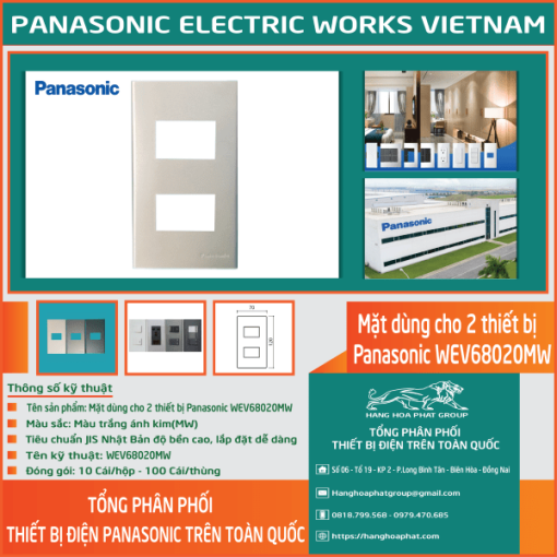 Mặt Panasonic 2 thiết bị WEV68020MW