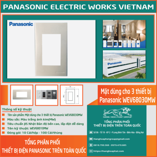 Mặt Panasonic 3 thiết bị WEV68030MW