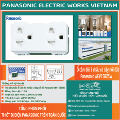 Ổ Cắm Panasonic đôi 3 chấu Có nối đất WEV1582SW