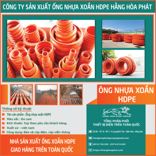 Ống nhựa xoắn HDPE Hằng Hòa Phát