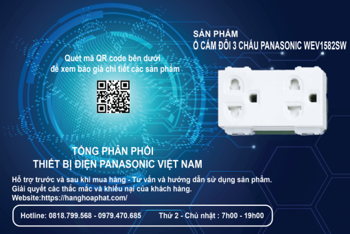 Ổ Cắm Panasonic đôi 3 chấu 2