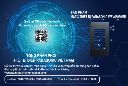 Mặt Panasonic 3 thiết bị WEV68030MB 1