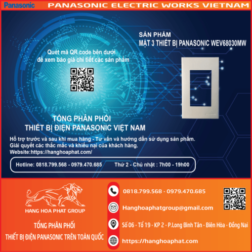 Mặt Panasonic 3 thiết bị WEV68030MW 3