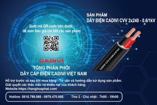 Dây điện CADIVI CVV 2x240-2