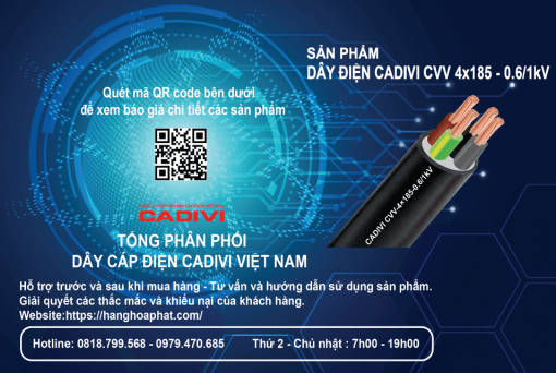 Dây điện CADIVI CVV 4x185-2