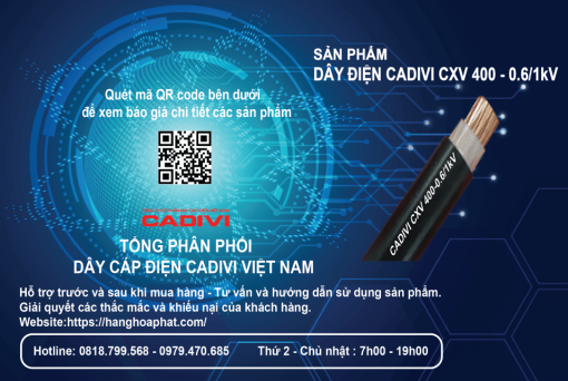 Dây điện cadivi CXV400-2