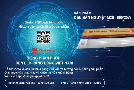 Đèn Bán Nguyệt Rạng Đông M26 600/20W-2