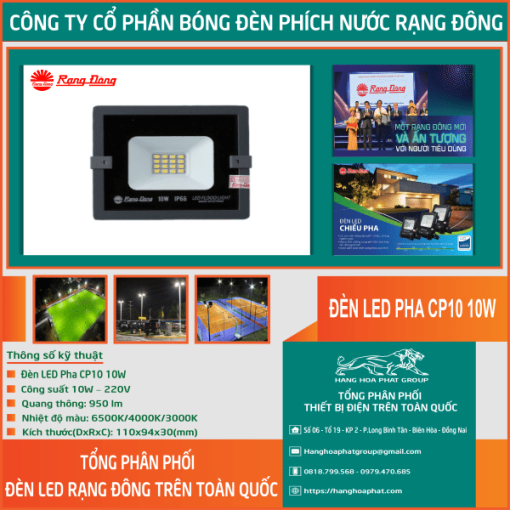 Đèn Pha LED CP10 10W Rạng Đông