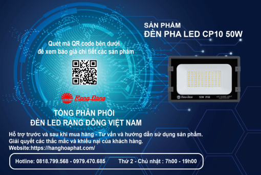 Đèn Pha LED CP10 50W Rạng Đông-1