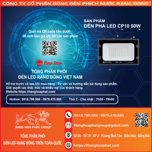 Đèn Pha LED CP10 50W Rạng Đông-2