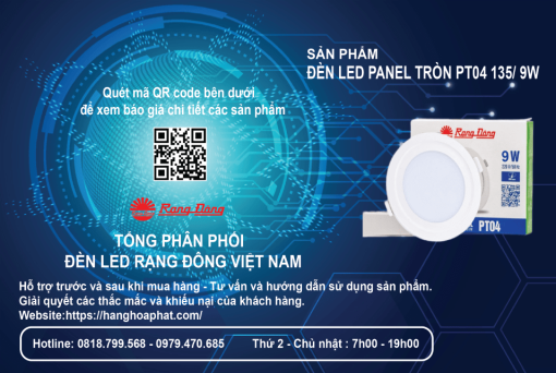 Đèn LED Rạng Đông Panel PT04 135/9W-1