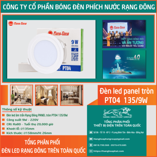 Đèn LED Rạng Đông Panel PT04 135/9W