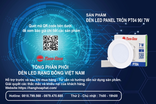 Đèn LED Rạng Đông Panel PT04 90/7W-1